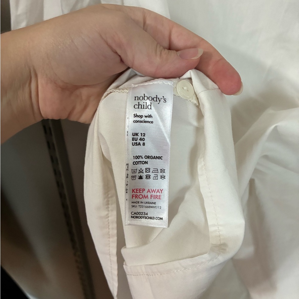 Nobody's Child White Emmy Blouse NWT - Picture 5 of 5